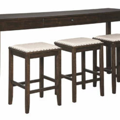 Ashley Furniture Rokane - Dark Brown - Rect Drm Counter Tbl Set(4/cn) Dining Room Sets