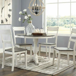 Signature Design By Ashley® Nelling - White - 6 Pc. - Dining Room Table, 4 Side Chairs Dining Room Sets