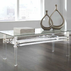 Ashley Furniture Braddoni - Chrome Finish - Rectangular Cocktail Table Tables