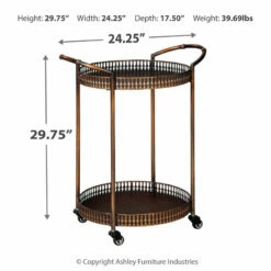 Ashley Furniture Clarkburn - Bronze Finish - Bar Cart Bars & Bar Carts
