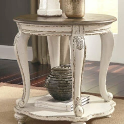 Best Pirce ๐ Ashley Furniture Realyn - White/brown - Round End Table Tables ๐คฉ 10 Ashley Furniture Realyn - White/brown - Round End Table Tables