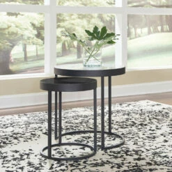 Best Pirce ✔️ Signature Design By Ashley® Windron - Black/white - Nesting End Tables (2/cn) ✨ 8 Signature Design By Ashley® Windron - Black/white - Nesting End Tables (2/cn)