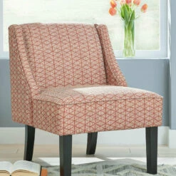 Ashley Furniture Janesley - Orange/cream - Accent Chair