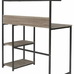 Ashley Furniture Daylicrew - Grayish Brown/gunmetal - Home Office Desk And Hutch Desks