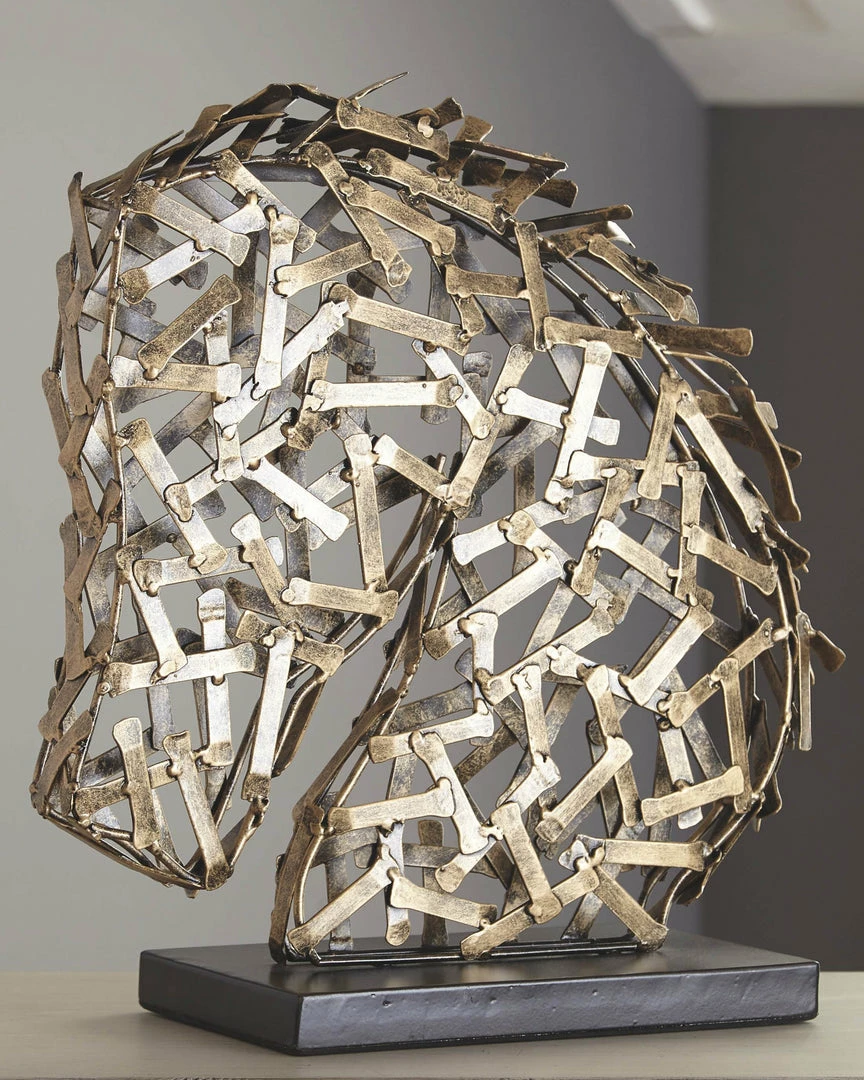 Wholesale 💯 Ashley Furniture Nahla - Antique Gold Finish - Sculpture Table Decor ⌛ 4 Ashley Furniture Nahla - Antique Gold Finish - Sculpture Table Decor