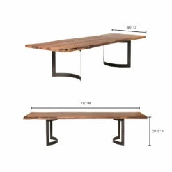 Moe's Home Collection Tables Bent Dining Table Extra Small Smoked