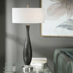 Accessories Uttermost Jothan Frosted Black Table Lamp