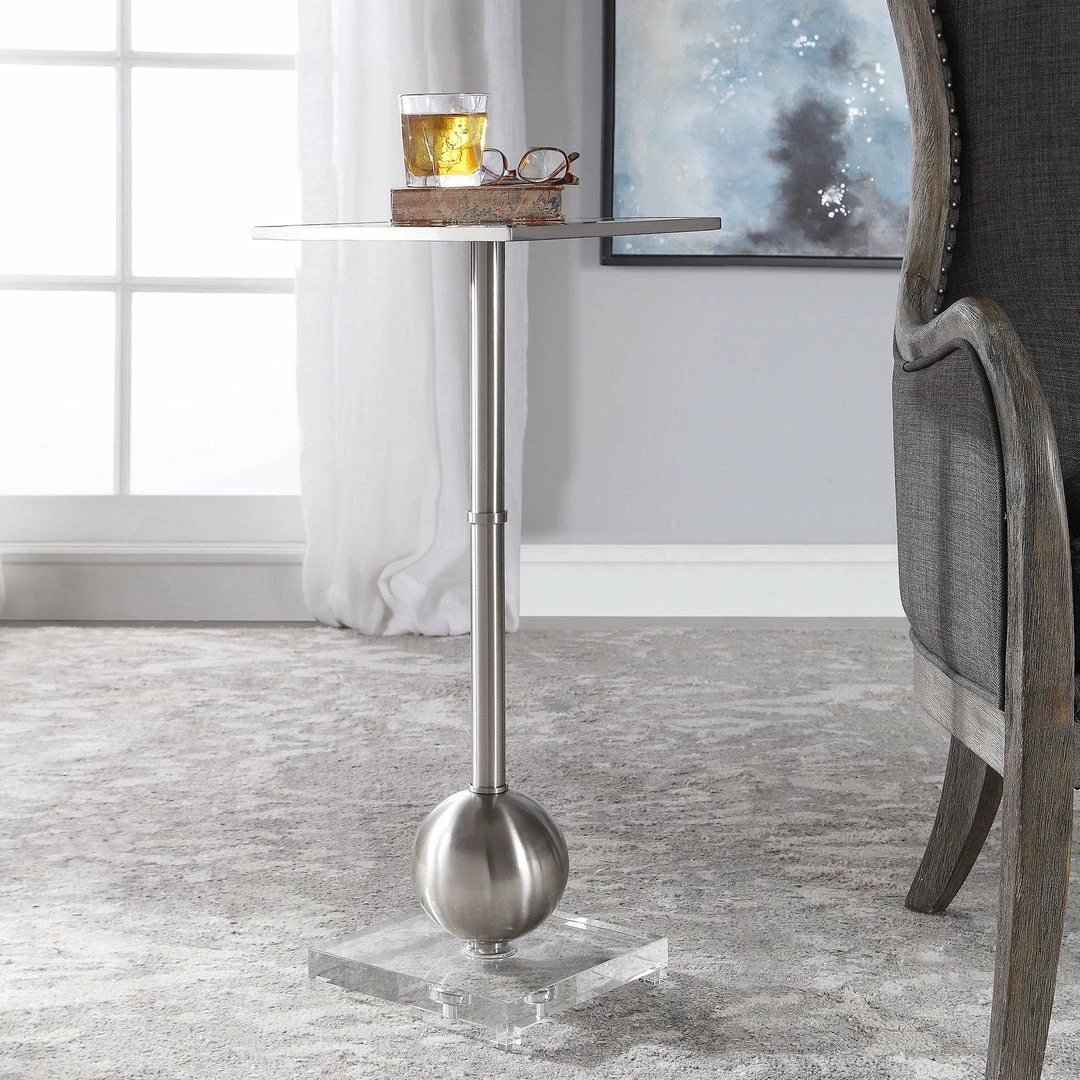 Outlet ✨ Uttermost Laton Silver Accent Table Tables 🥰 6 Uttermost Laton Silver Accent Table Tables