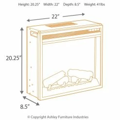 Ashley Furniture Entertainment - Black - Fireplace Insert Glass/stone Fireplace Inserts