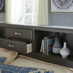 Signature Design By Ashley® Beds Caitbrook - Gray - California Storage Bed With 8 Drawers