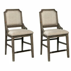 Ashley Furniture Stools Wyndahl - Rustic Brown - Upholstered Barstool (2/cn)