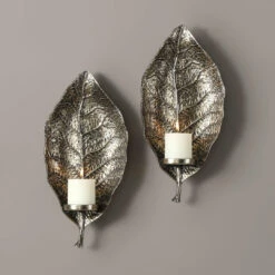 Accessories Uttermost Zelkova Leaf Wall Sconces S/2