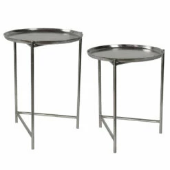 Best deal 😍 Uttermost Burnett Nickel Nesting Tables, S/2 🧨 7 Uttermost Burnett Nickel Nesting Tables, S/2