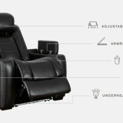 Signature Design By Ashley® Party - Midnight - Pwr Recliner/adj Headrest Chairs