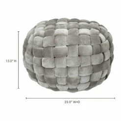 Moe's Home Collection Accessories Jazzy Pouf Charcoal