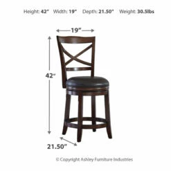 Ashley Furniture Porter - Rustic Ultimate Best In Class UPH Swivel Barstool (2/CN) Stools