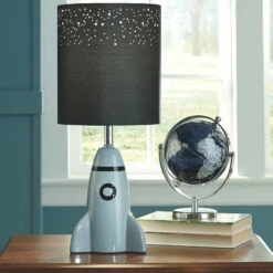 Ashley Furniture Cale - Gray/black - Ceramic Table Lamp (1/cn)