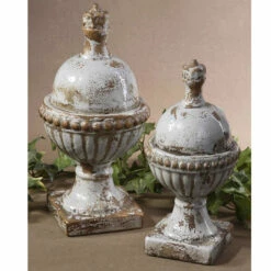 Uttermost Sini Ceramic Finials, Set/2 Table Decor