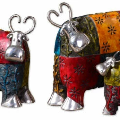 Uttermost Colorful Cows Metal Figurines, Set/3 Table Decor