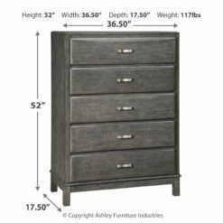 Ashley Furniture Caitbrook - Gray - Five Drawer Chest Chests