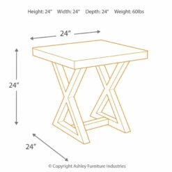 Ashley Furniture Tables Wesling - Light Brown - Square End Table