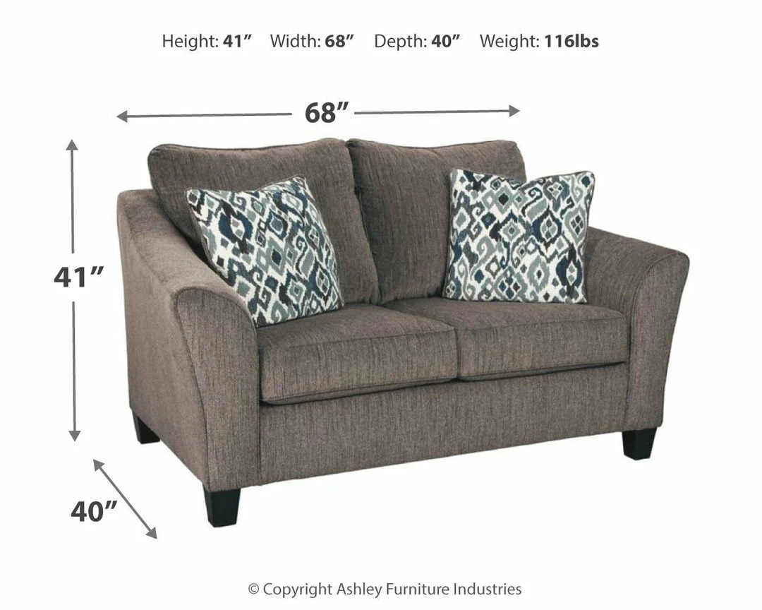 Top 10 ❤️ Ashley Furniture Nemoli - Slate - Loveseat 🤩 5 Ashley Furniture Nemoli - Slate - Loveseat