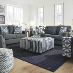 Ashley Furniture Kiessel - Indigo - Oversized Accent Ottoman