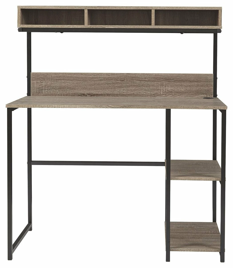 Best Pirce 🌟 Ashley Furniture Daylicrew - Grayish Brown/gunmetal - Home Office Desk And Hutch Desks ⌛ 6 Ashley Furniture Daylicrew - Grayish Brown/gunmetal - Home Office Desk And Hutch Desks