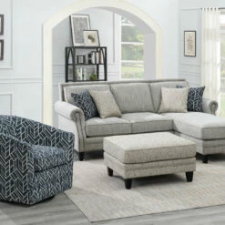 Emerald Home Trilogy Ottoman, Diamond Sand Ottomans