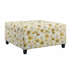 Emerald Home Ottomans Celia Storage Ottoman, Golden Poppy