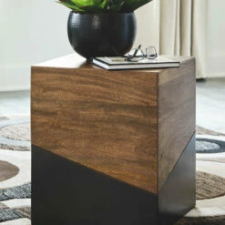 Budget 🎉 Ashley Furniture Trailbend - Brown/gunmetal - Accent Table Tables 🧨 15 Ashley Furniture Trailbend - Brown/gunmetal - Accent Table Tables