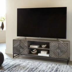 Signature Design By Ashley® Treybrook - Distressed Gray - 2 Door Accent Cabinet