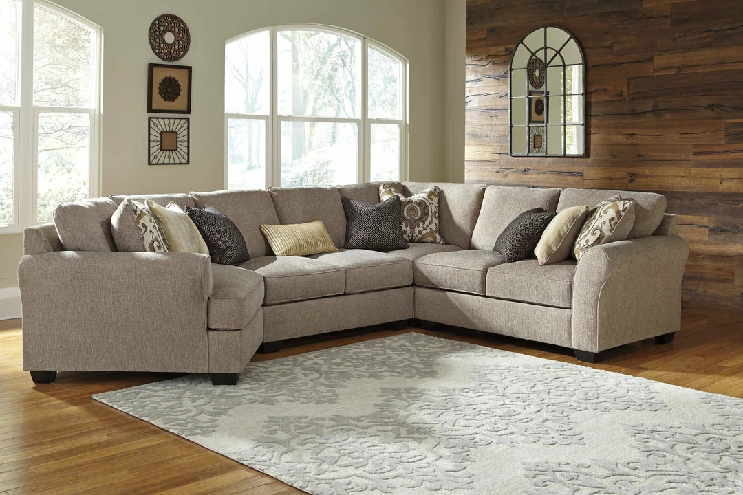 Budget 👍 Benchcraft® Pantomine - Driftwood - Left Arm Facing Cuddler 4 Pc Sectional Sectionals ✨ 3 Benchcraft® Pantomine - Driftwood - Left Arm Facing Cuddler 4 Pc Sectional Sectionals