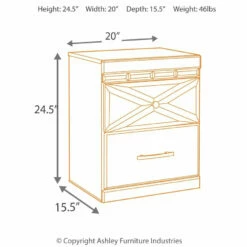 Ashley Furniture Dreamur - Champagne - Two Drawer Night Stand Nightstands
