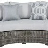 Signature Design By Ashley® Harbor Court - Gray - Curved Loveseat With Cushion Loveseats