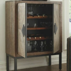 Ashley Furniture Premridge - Antique Gray - Bar Cabinet Cabinets
