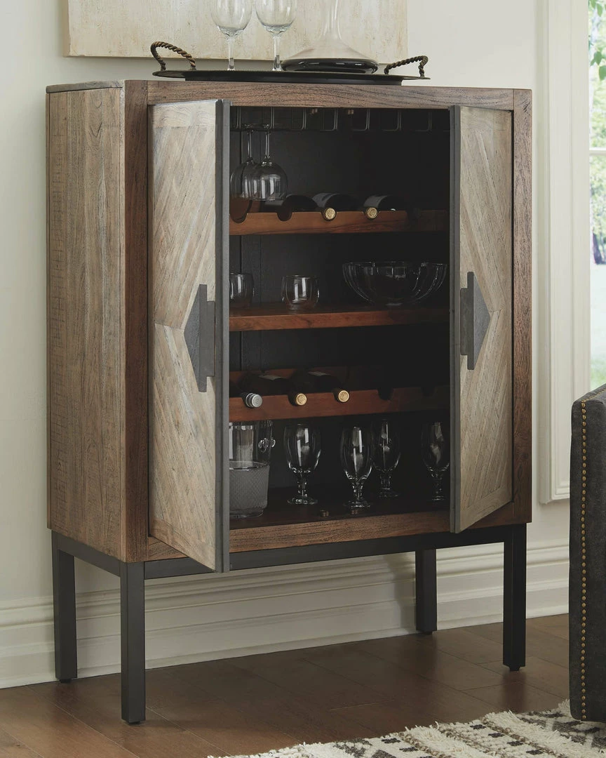 Deals ❤️ Ashley Furniture Premridge - Antique Gray - Bar Cabinet Cabinets 🎁 4 Ashley Furniture Premridge - Antique Gray - Bar Cabinet Cabinets