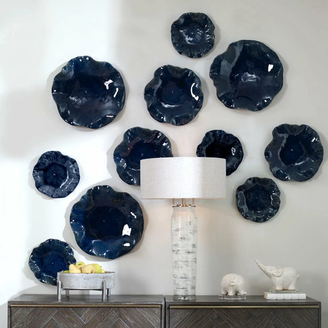 Budget ๐ Uttermost Abella Blue Ceramic Wall Decor, S/3 ๐ 7 Uttermost Abella Blue Ceramic Wall Decor, S/3