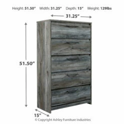Ashley Furniture Baystorm - Gray - Five Drawer Chest