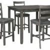 Ashley Furniture Dining Room Sets Bridson - Gray - Square Counter Tbl Set (5/cn)