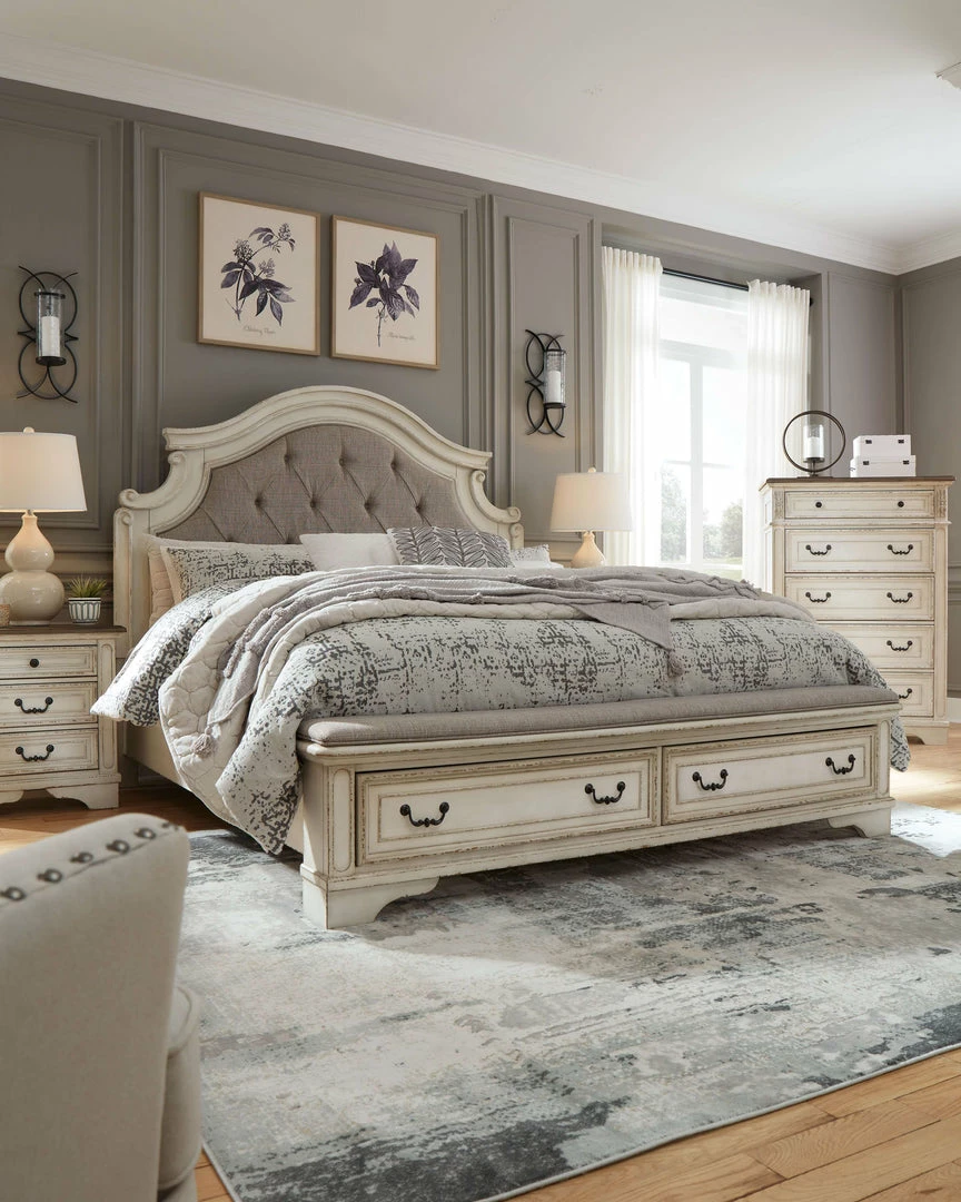 Outlet 🔥 Signature Design By Ashley® Realyn - Chipped Best In Class - Upholstered Bed ✨ 9 Signature Design By Ashley® Realyn - Chipped Best In Class - Upholstered Bed