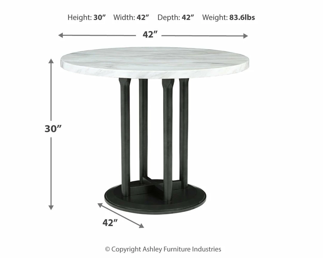 New ๐ Ashley Furniture Centiar - White - Round Dining Room Table ๐ 5 Ashley Furniture Centiar - White - Round Dining Room Table