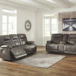 Signature Design By Ashley® Wurstrow - Power Reclining Sofa With Adjustable Headrest, Power Reclining Loveseat With CON/Adjustable HDRST Reclining Furniture