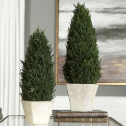 Uttermost Cypress Cone Topiaries, S/2