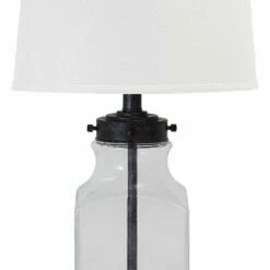Ashley Furniture Accessories Sharolyn - Transparent/silver Finish - Glass Table Lamp (1/cn)