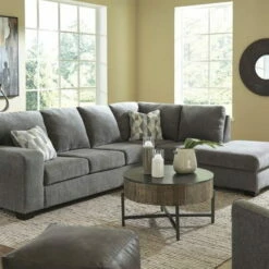 Benchcraft® Living Room Sets Dalhart - Charcoal - 3 Pc. - Left Arm Facing Sofa Sectional, Rocker Recliner