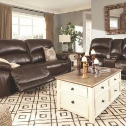 Ashley Furniture Reclining Furniture Hallstrung - PWR REC Loveseat/CON/ADJ HDRST