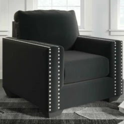 Signature Design By Ashley® Chair & Ottoman Sets Gleston - Onyx - 2 Pc. - Chair, Ottoman