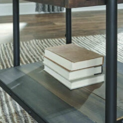 Ashley Furniture Bostweil - Light Brown/black - Rectangular End Table Tables