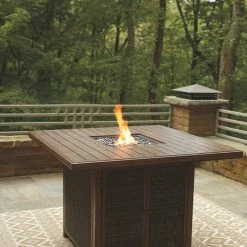Signature Design By Ashley® Paradise Trail - Ultimate Best In Class Fire Pit Table, 6 Barstools